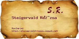 Steigervald Rózsa névjegykártya
