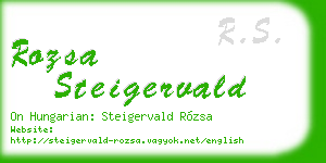 rozsa steigervald business card